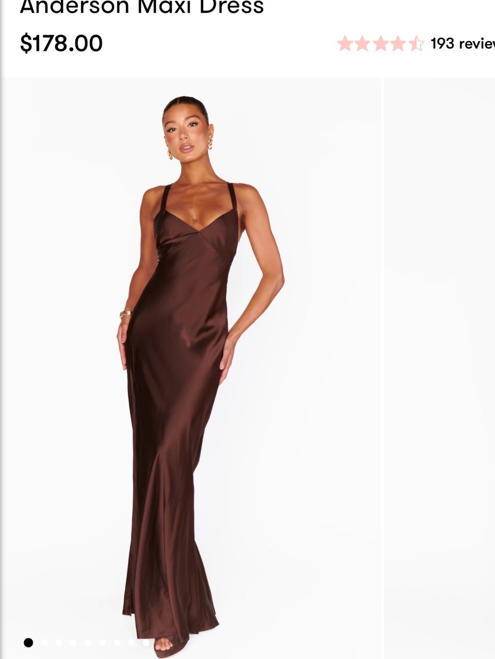 Show Me Your Mumu Anderson Maxi Dress Chocolate Brown Satin Open Back XXL NWOT